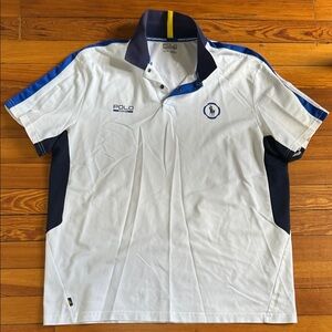 Polo by Ralph Lauren White and Navy Men's Polo Shirt